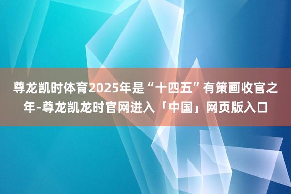 尊龙凯时体育2025年是“十四五”有策画收官之年-尊龙凯龙时官网进入「中国」网页版入口