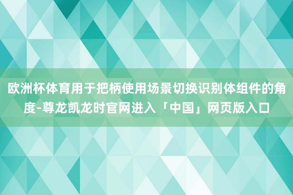 欧洲杯体育用于把柄使用场景切换识别体组件的角度-尊龙凯龙时官网进入「中国」网页版入口