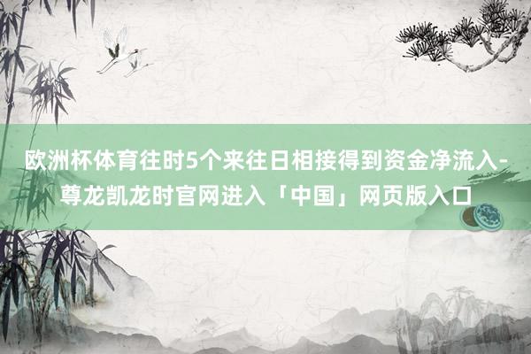 欧洲杯体育往时5个来往日相接得到资金净流入-尊龙凯龙时官网进入「中国」网页版入口