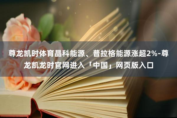 尊龙凯时体育晶科能源、普拉格能源涨超2%-尊龙凯龙时官网进入「中国」网页版入口