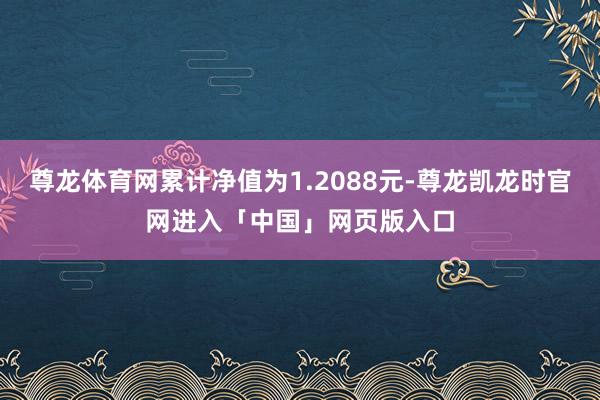 尊龙体育网累计净值为1.2088元-尊龙凯龙时官网进入「中国」网页版入口